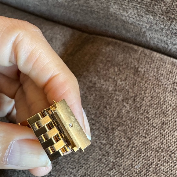 Michele 18mm Gold Plated Metal Bracelet Watch Band - Picture 14 of 16